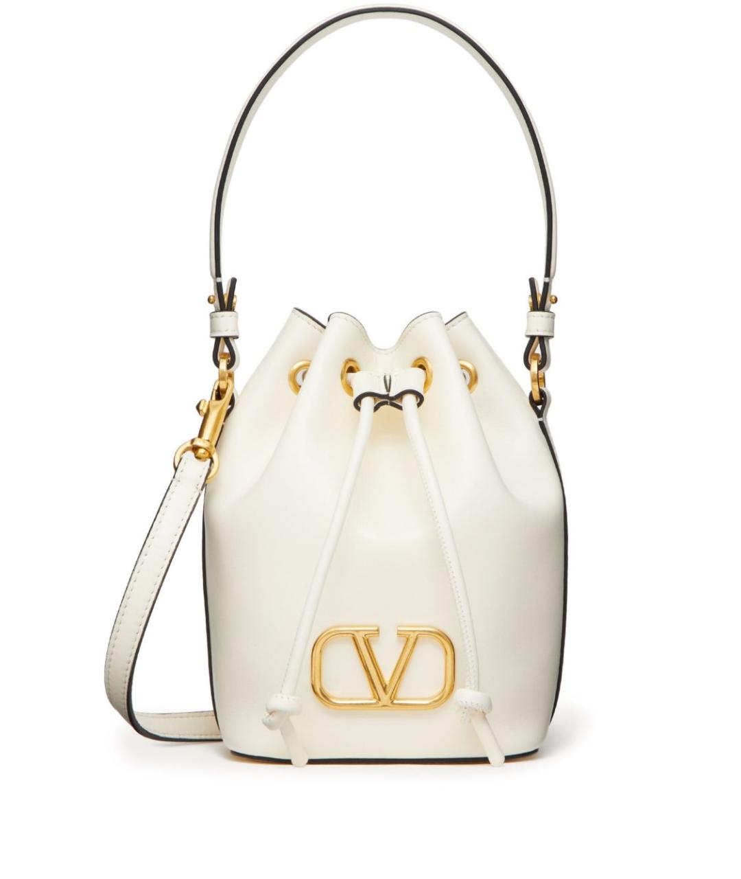 VALENTINO Белая кожаная сумка тоут, фото 1