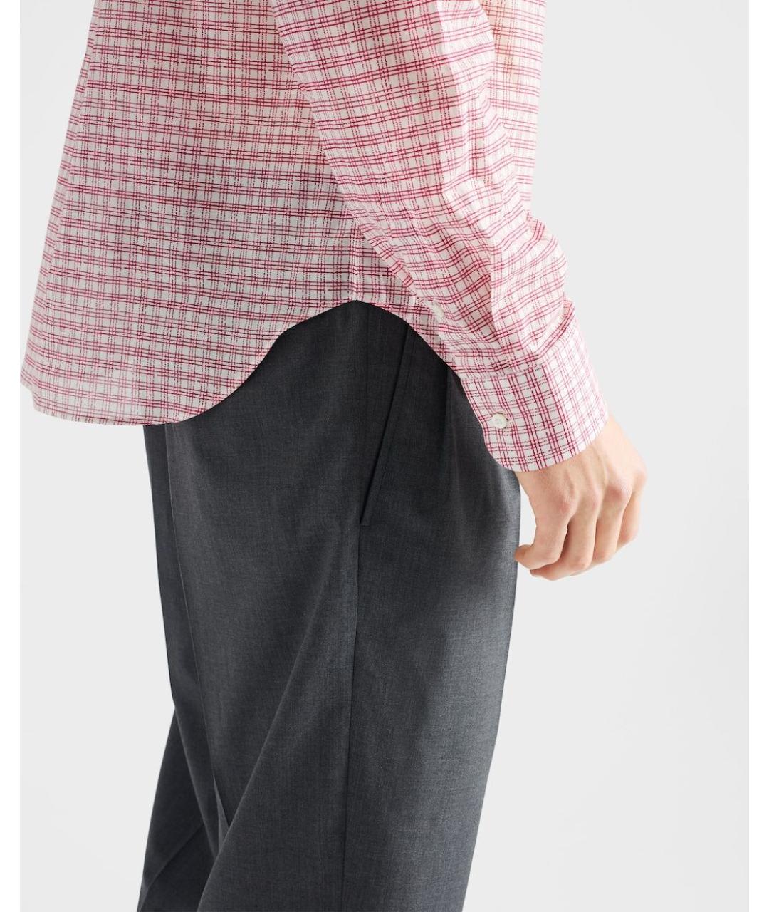 PRADA Серые хлопковые повседневные брюки, фото 2