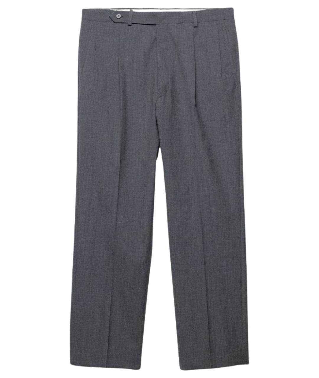 PRADA Серые хлопковые повседневные брюки, фото 1