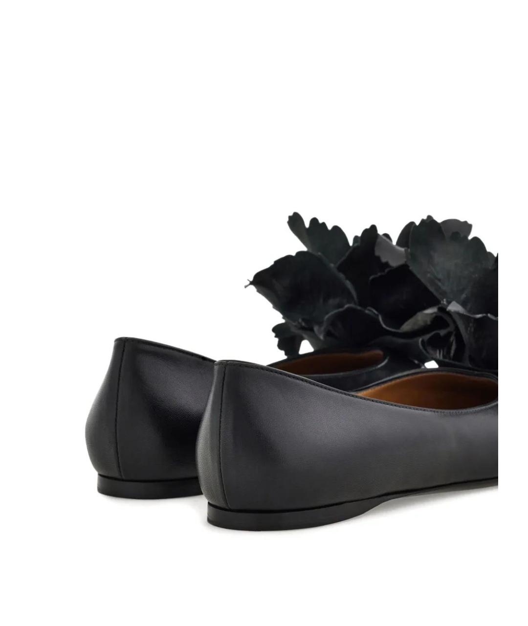 FERRAGAMO Черные кожаные балетки, фото 3