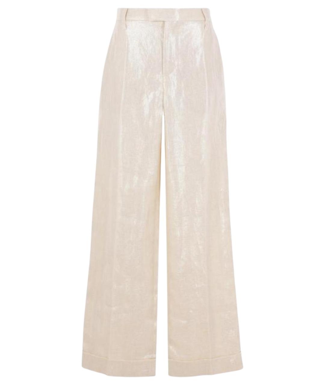 BRUNELLO CUCINELLI Белые льняные прямые брюки, фото 1