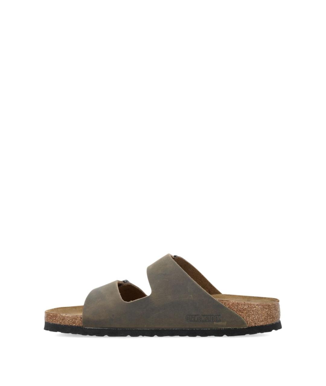 BIRKENSTOCK Хаки кожаные сандалии, фото 2