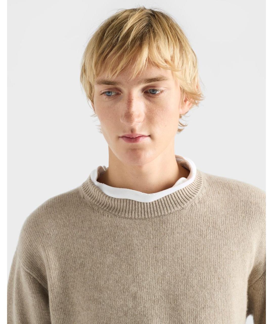 PRADA Бежевый кашемировый джемпер / свитер, фото 3