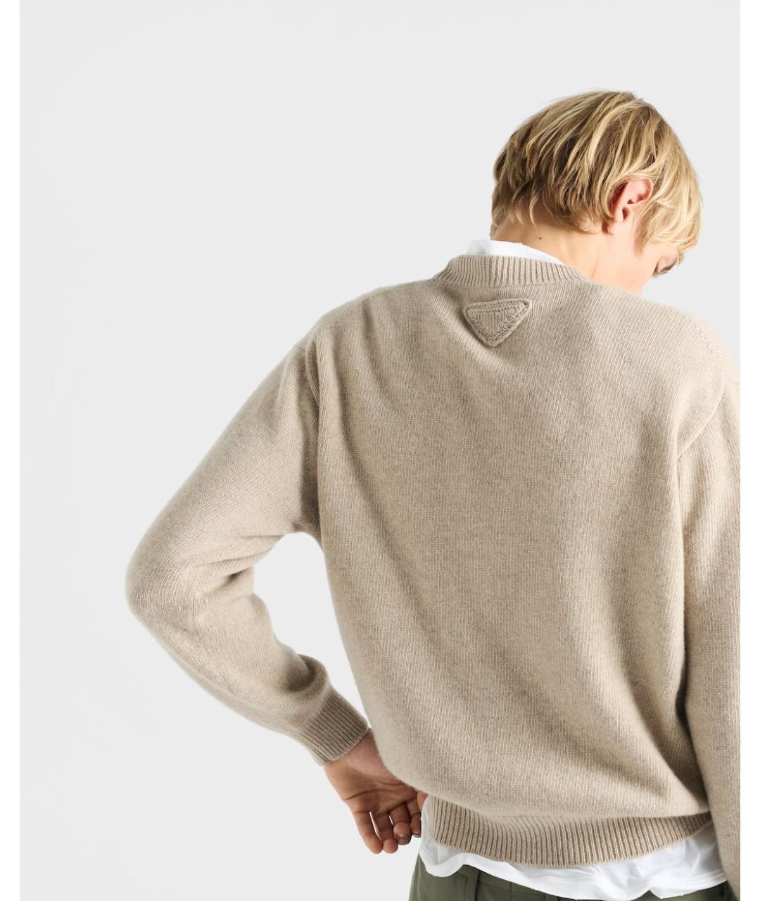 PRADA Бежевый кашемировый джемпер / свитер, фото 2