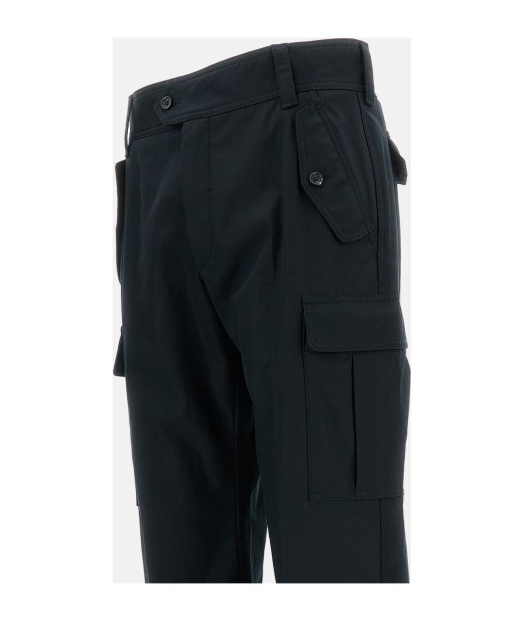 ALEXANDER MCQUEEN Черные хлопковые повседневные брюки, фото 3