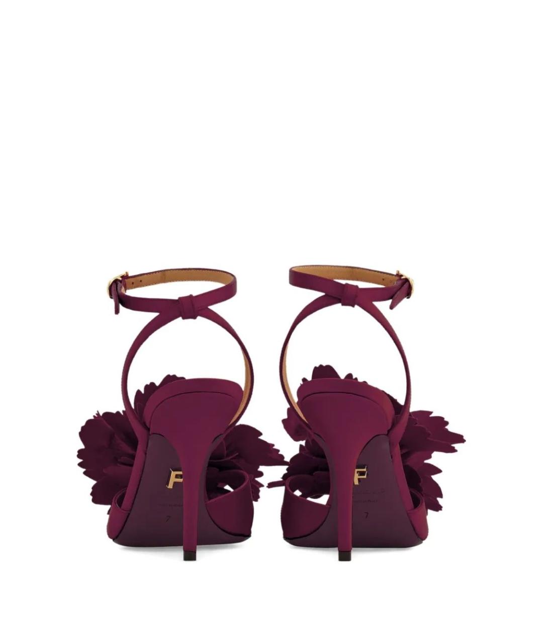 FERRAGAMO Фиолетовые текстильные босоножки, фото 3