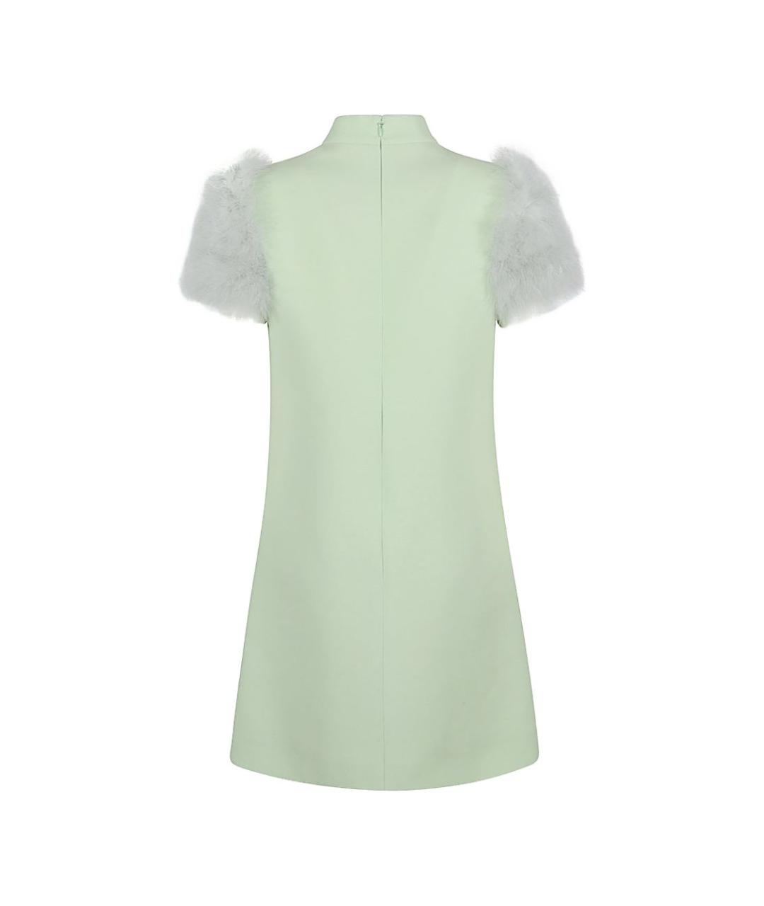 VALENTINO Зеленые шерстяное повседневное платье, фото 3