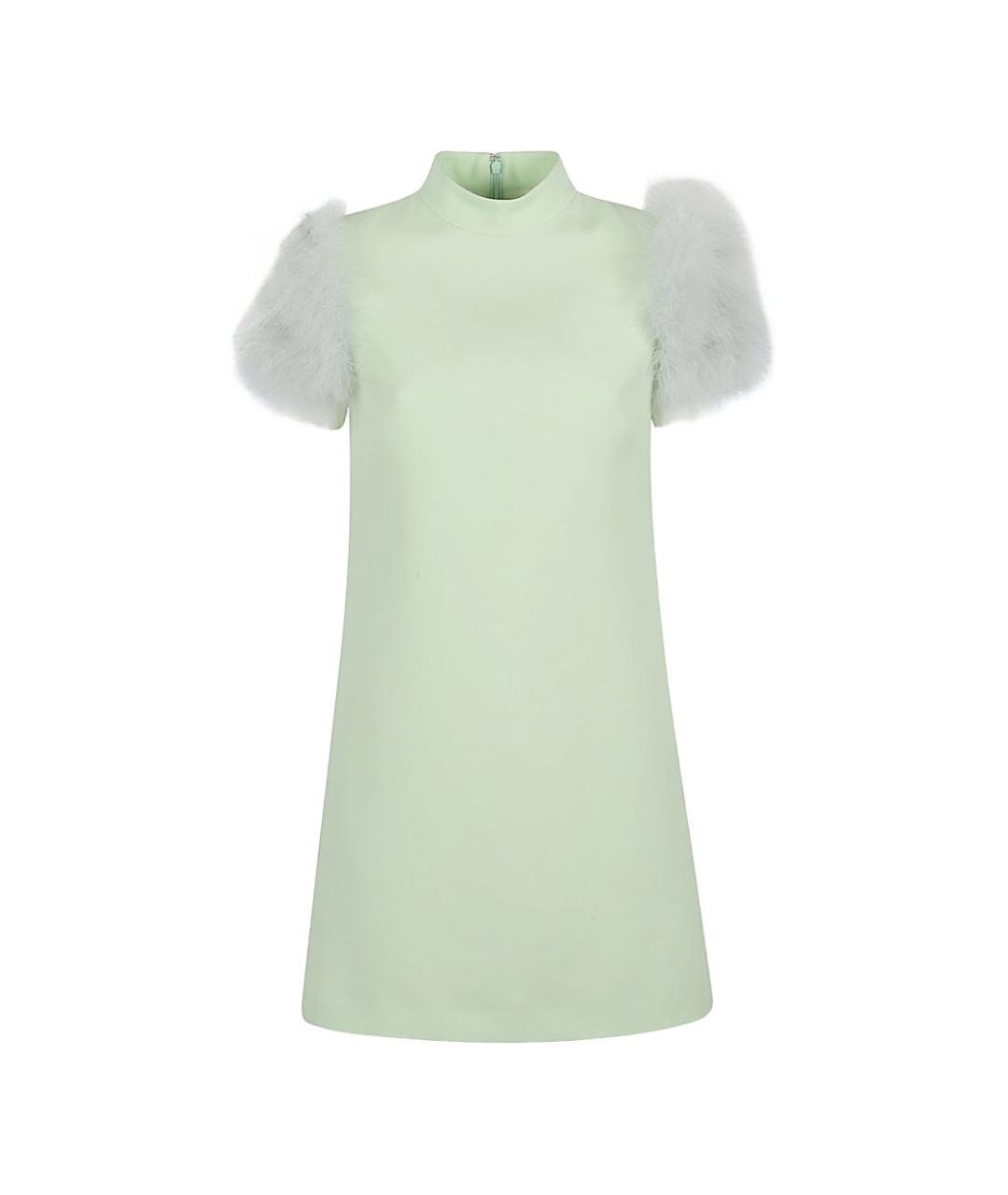 VALENTINO Зеленые шерстяное повседневное платье, фото 4