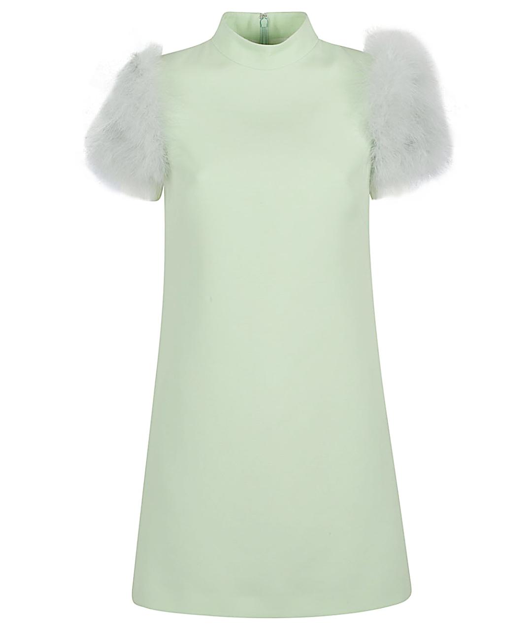 VALENTINO Зеленые шерстяное повседневное платье, фото 1