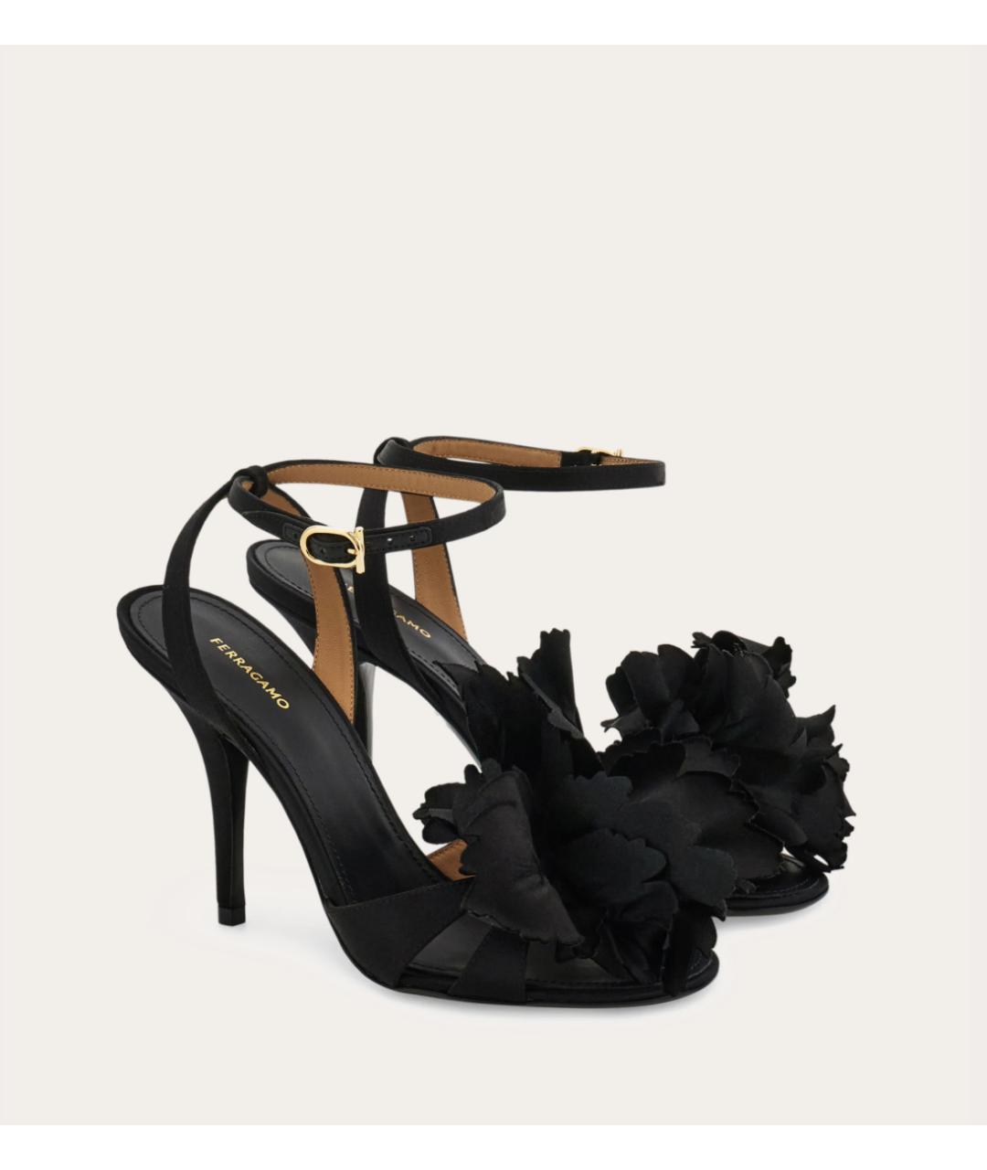 FERRAGAMO Черные текстильные босоножки, фото 2