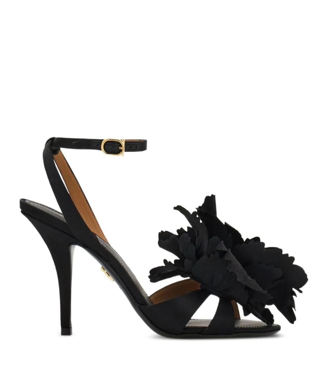 FERRAGAMO Черные текстильные босоножки, фото 1