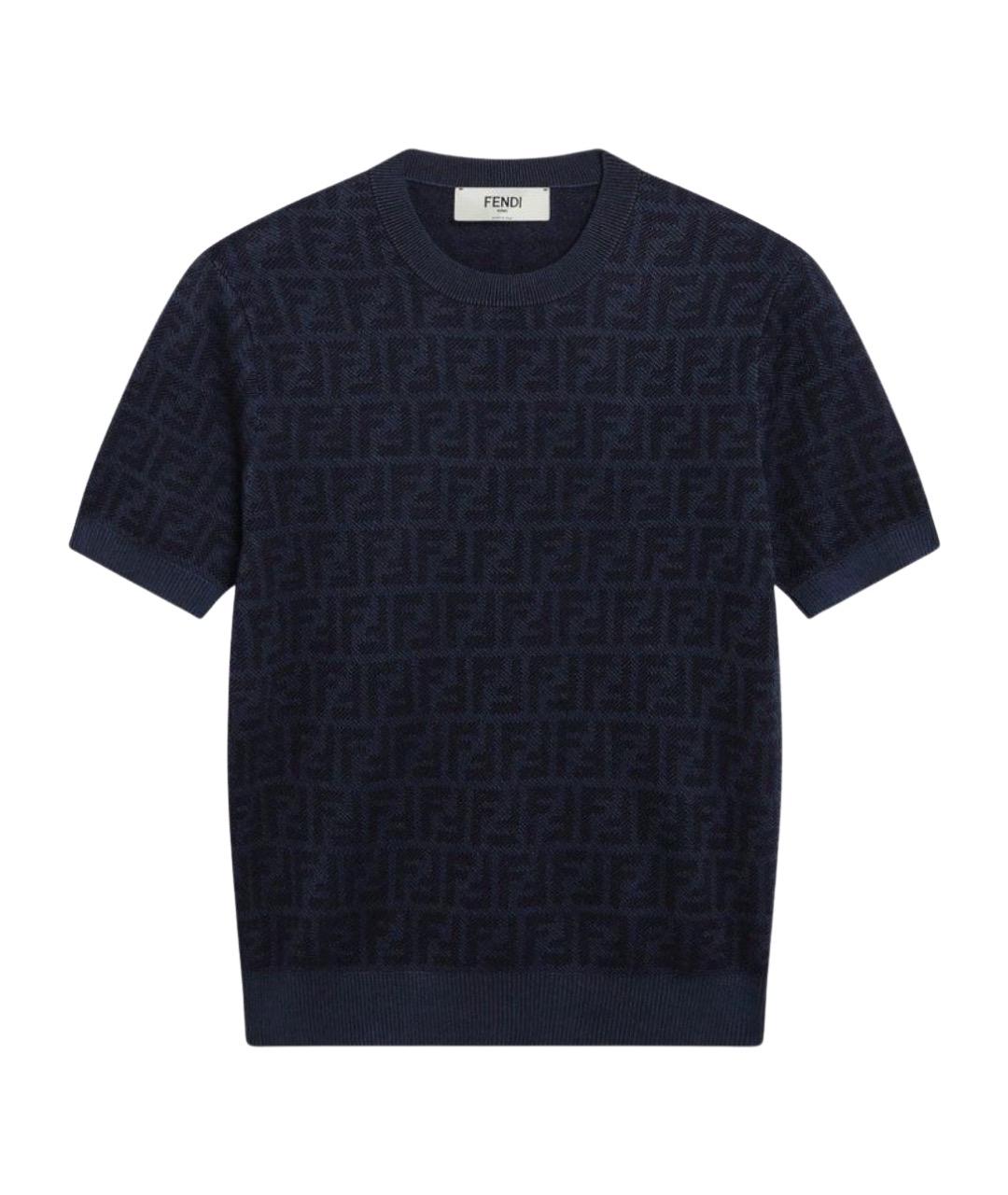 FENDI Синий шерстяной джемпер / свитер, фото 1