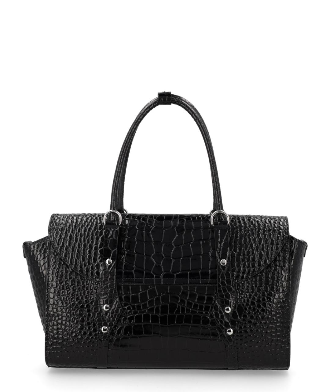 VIVIENNE WESTWOOD Черная кожаная сумка тоут, фото 3