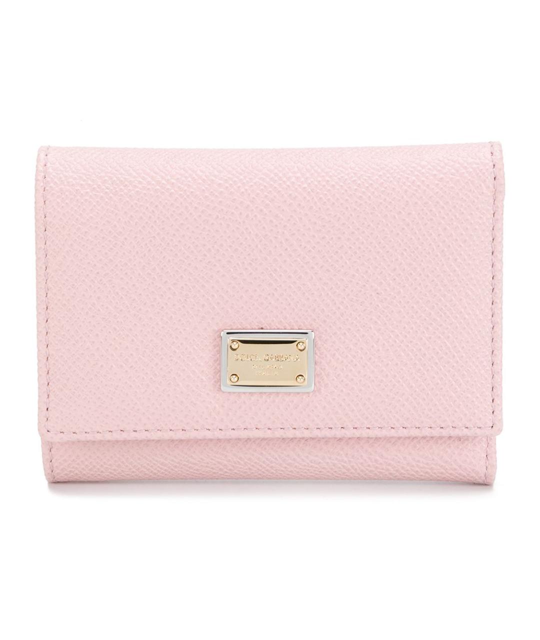 DOLCE&GABBANA Розовый кожаный кошелек, фото 1