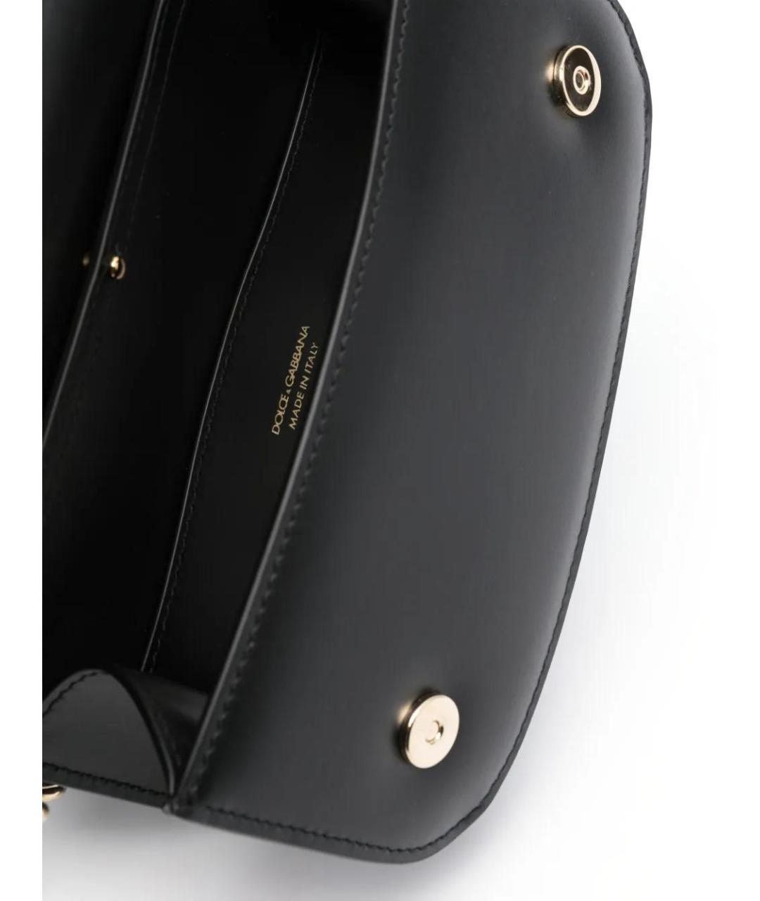 DOLCE&GABBANA Черная кожаная сумка через плечо, фото 5
