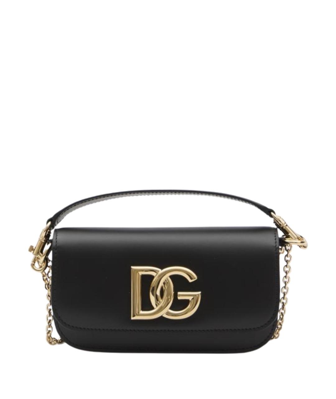 DOLCE&GABBANA Черная кожаная сумка через плечо, фото 1