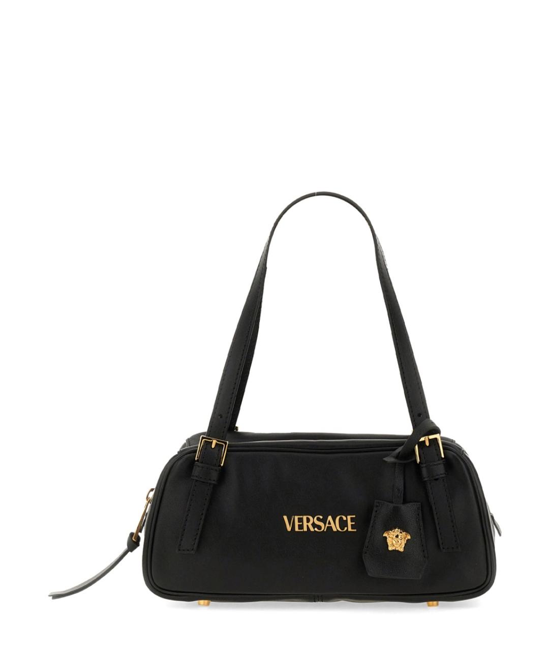 VERSACE Черная синтетическая сумка с короткими ручками, фото 1