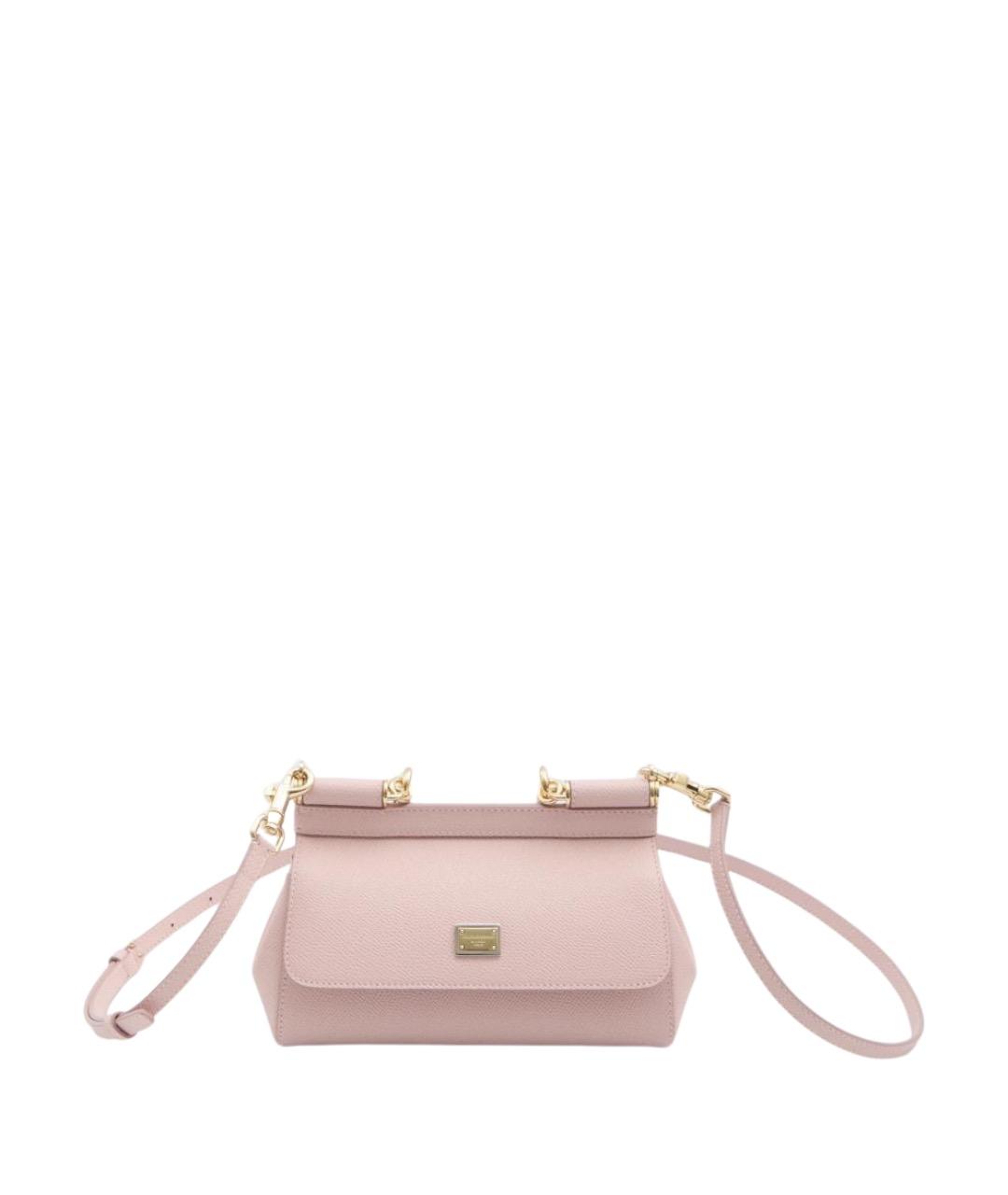 DOLCE&GABBANA Розовая кожаная сумка через плечо, фото 1