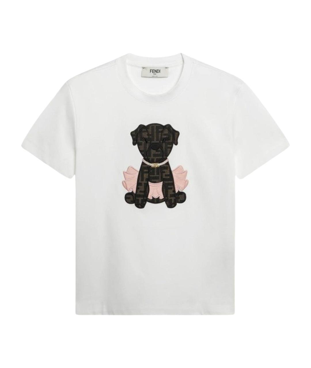 FENDI Белая хлопковая футболка, фото 1