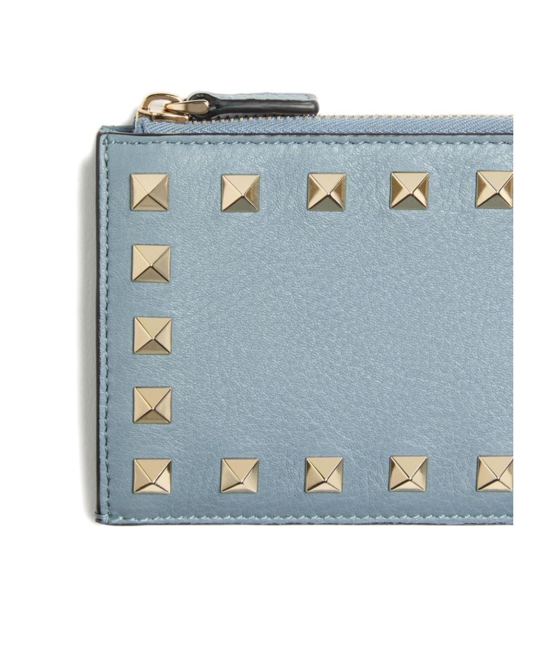 VALENTINO Голубой кожаный кошелек, фото 5