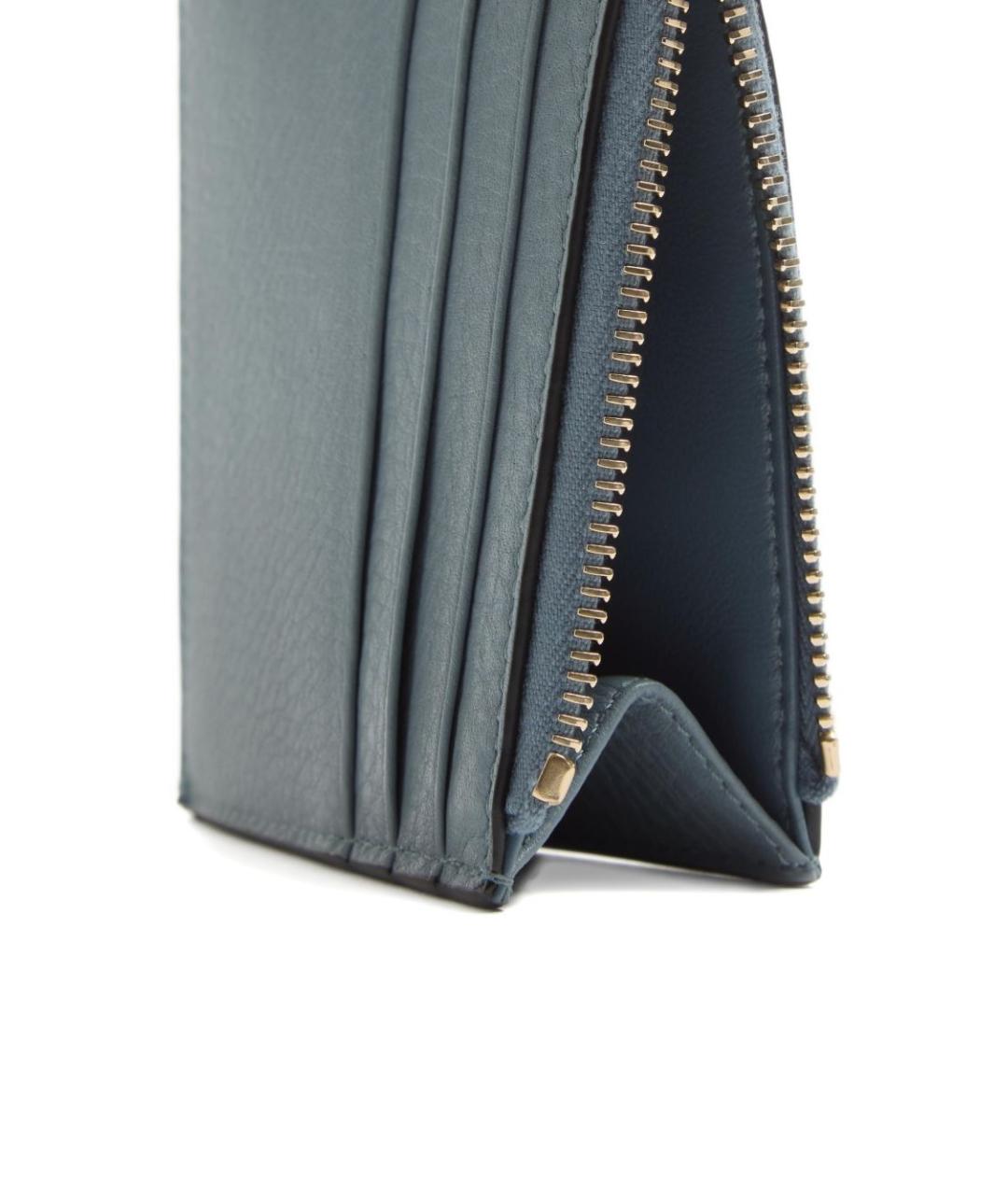 VALENTINO Голубой кожаный кошелек, фото 4