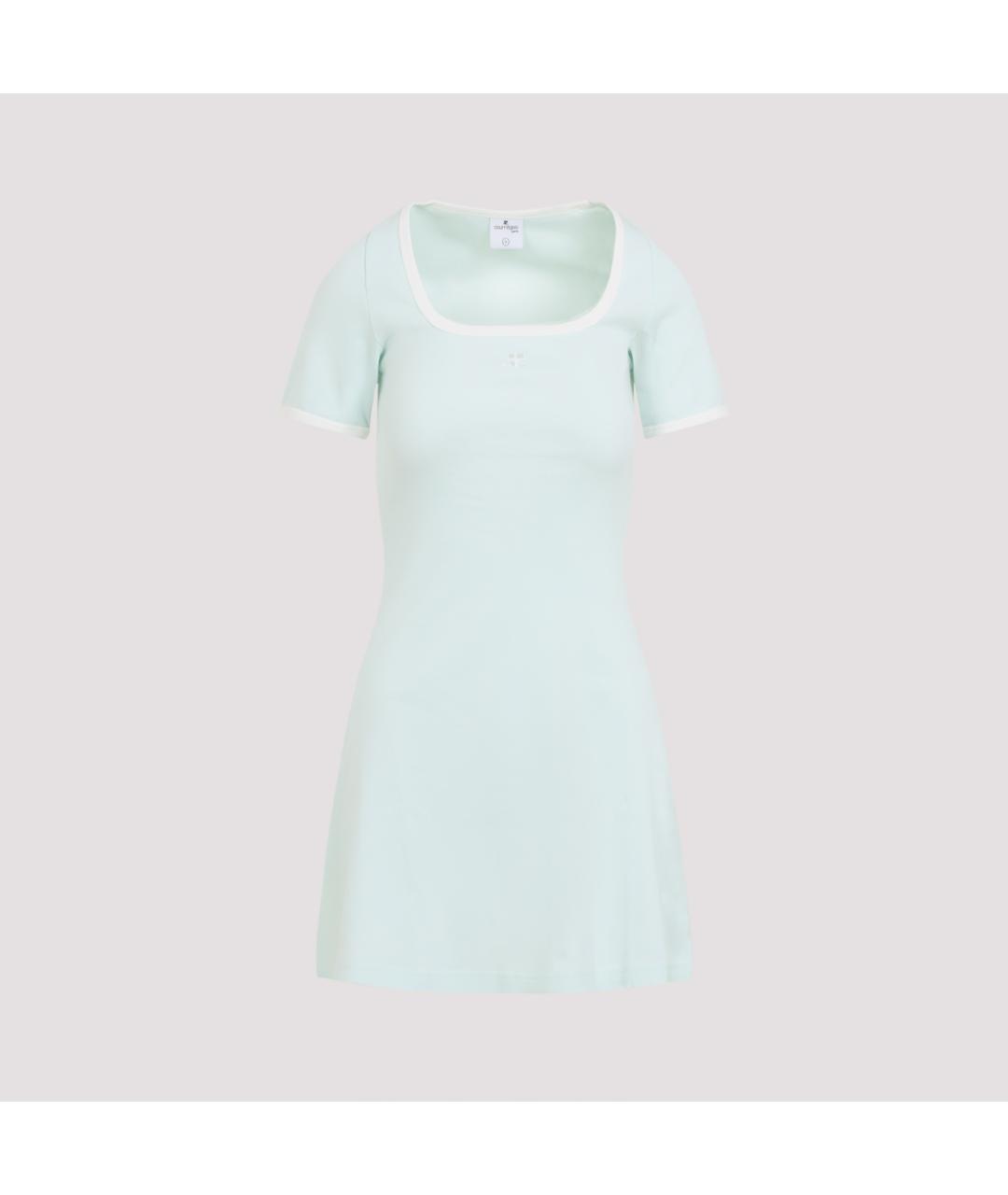 COURREGES Голубое хлопковое повседневное платье, фото 2