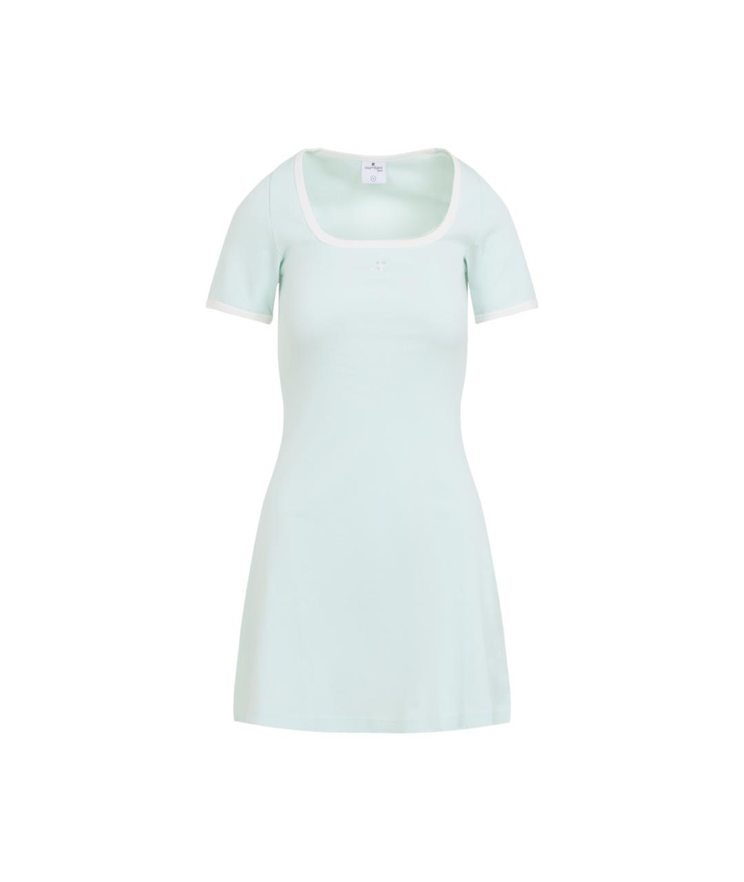 COURREGES Голубое хлопковое повседневное платье, фото 1