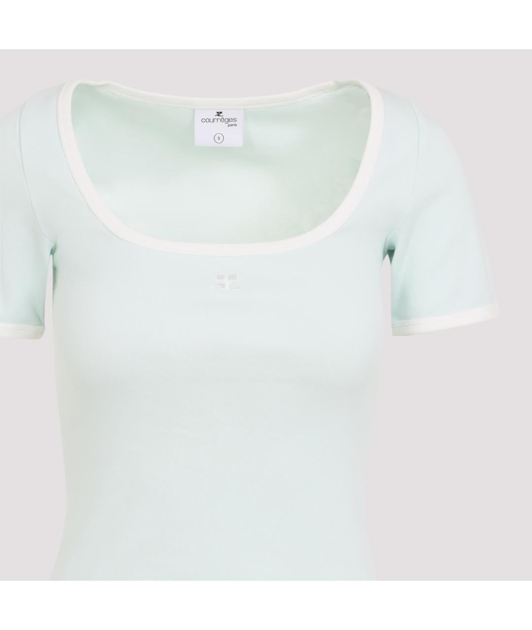 COURREGES Голубое хлопковое повседневное платье, фото 4