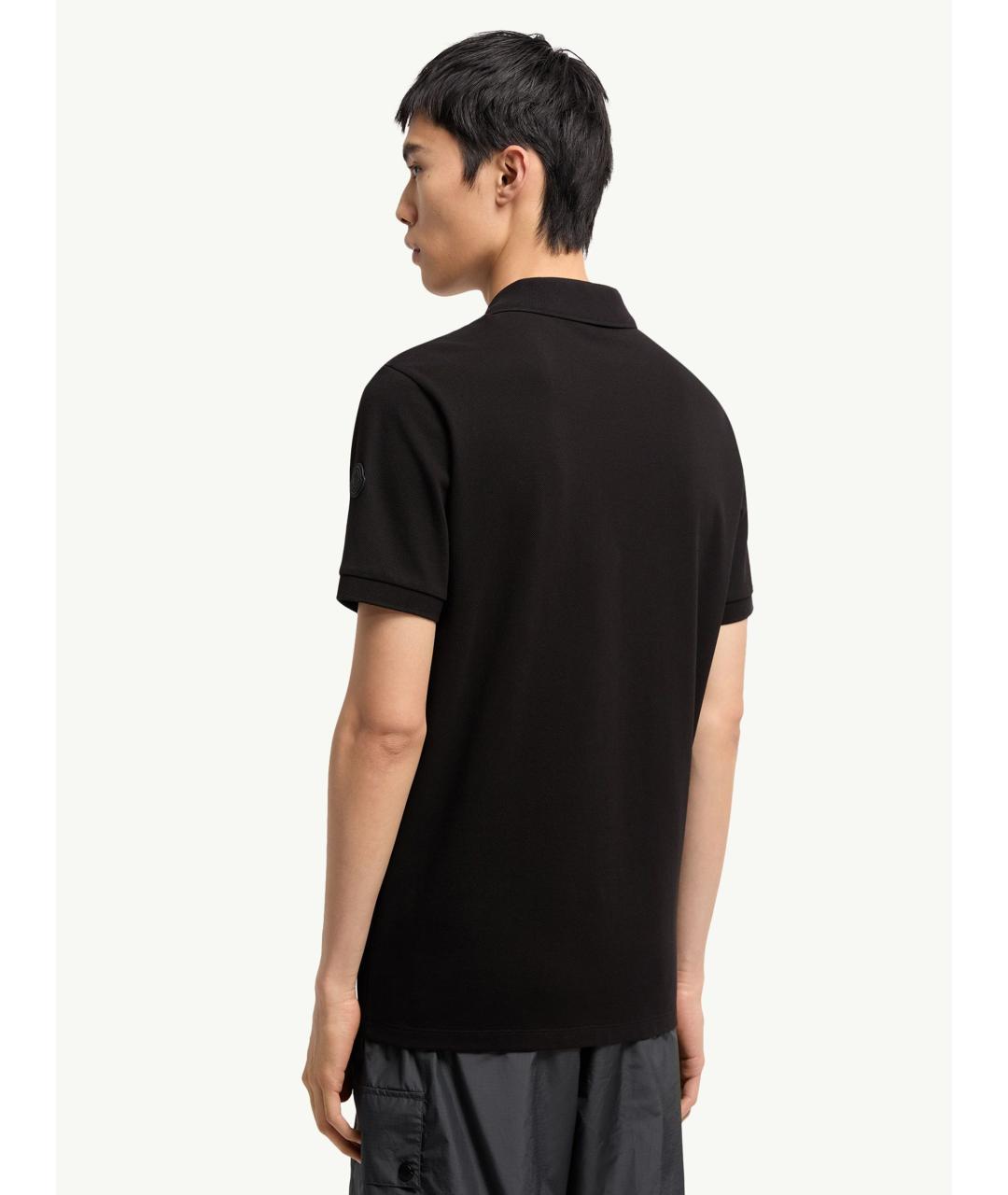 MONCLER Черная хлопковая футболка, фото 5