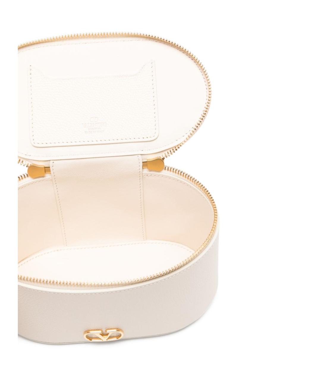 VALENTINO Белая кожаная сумка с короткими ручками, фото 4