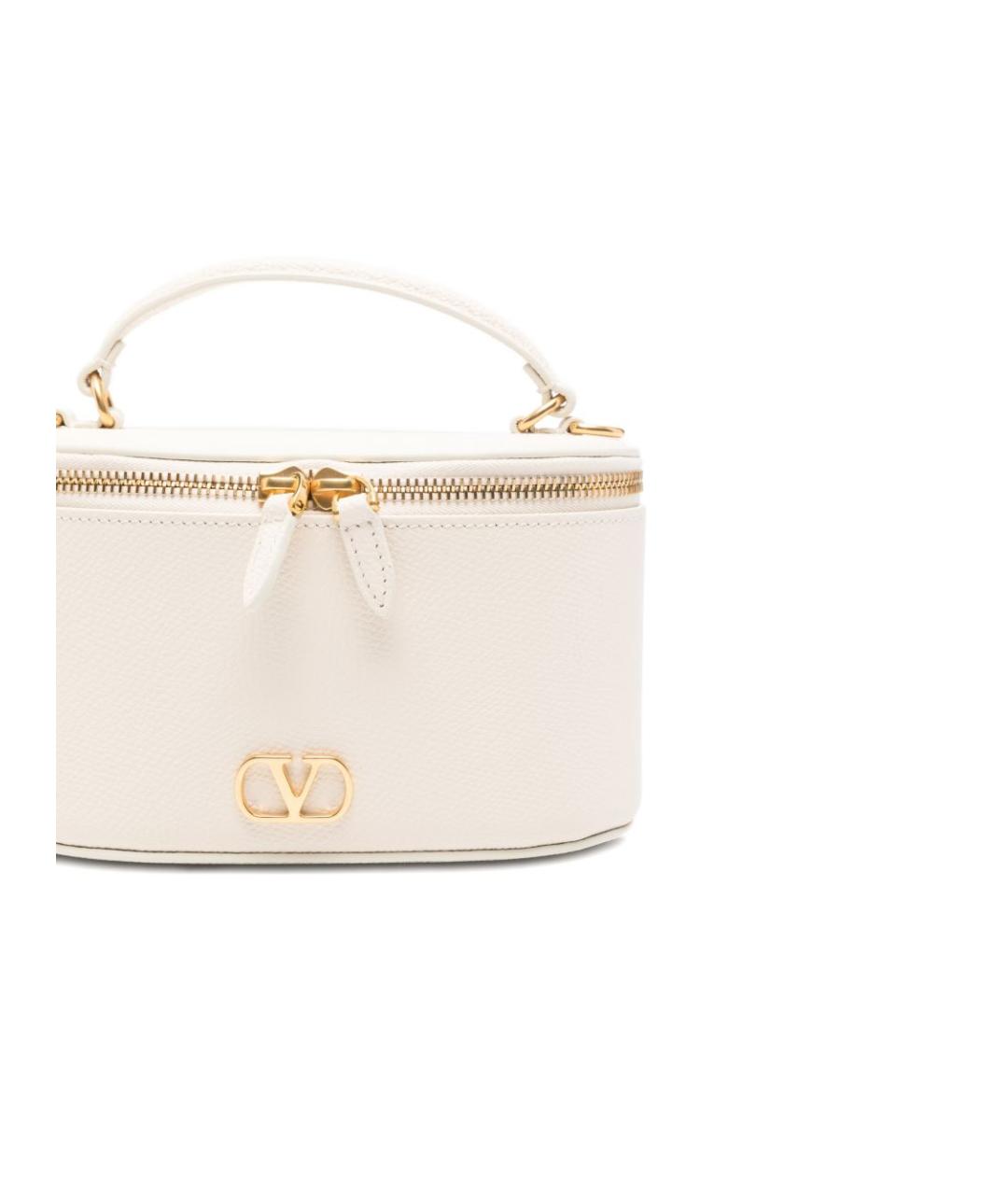 VALENTINO Белая кожаная сумка с короткими ручками, фото 2
