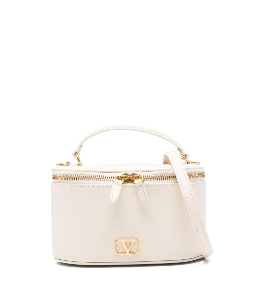 VALENTINO Белая кожаная сумка с короткими ручками, фото 1