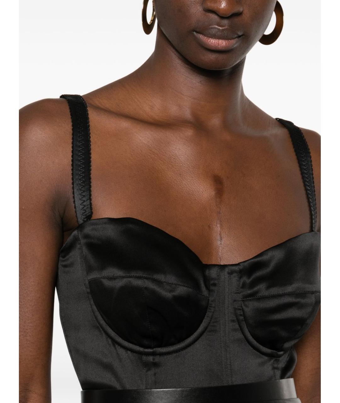 DOLCE&GABBANA Черное шелковое повседневное платье, фото 5