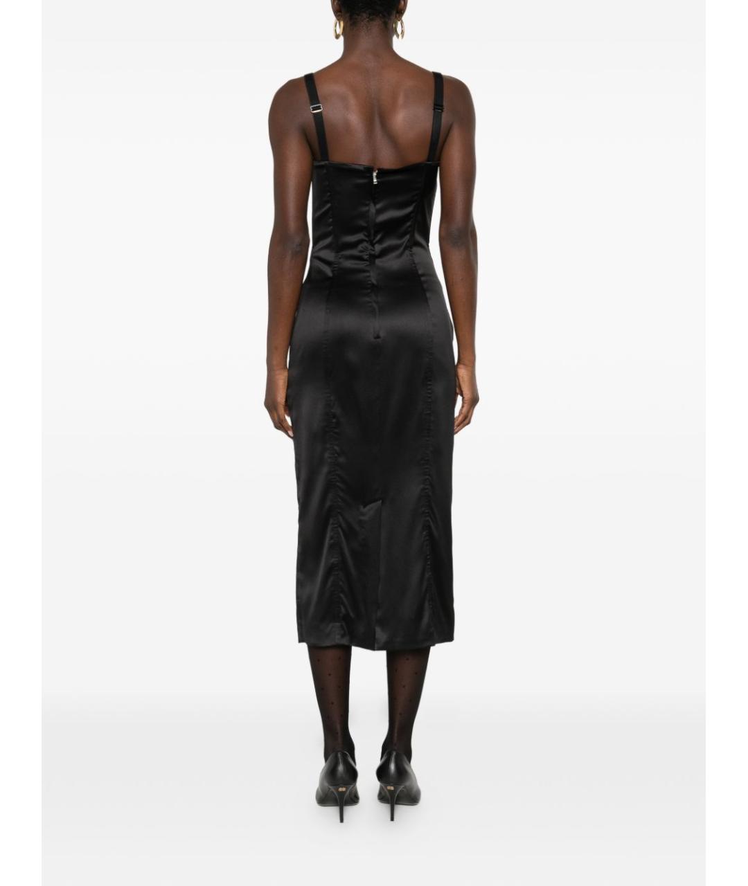 DOLCE&GABBANA Черное шелковое повседневное платье, фото 3