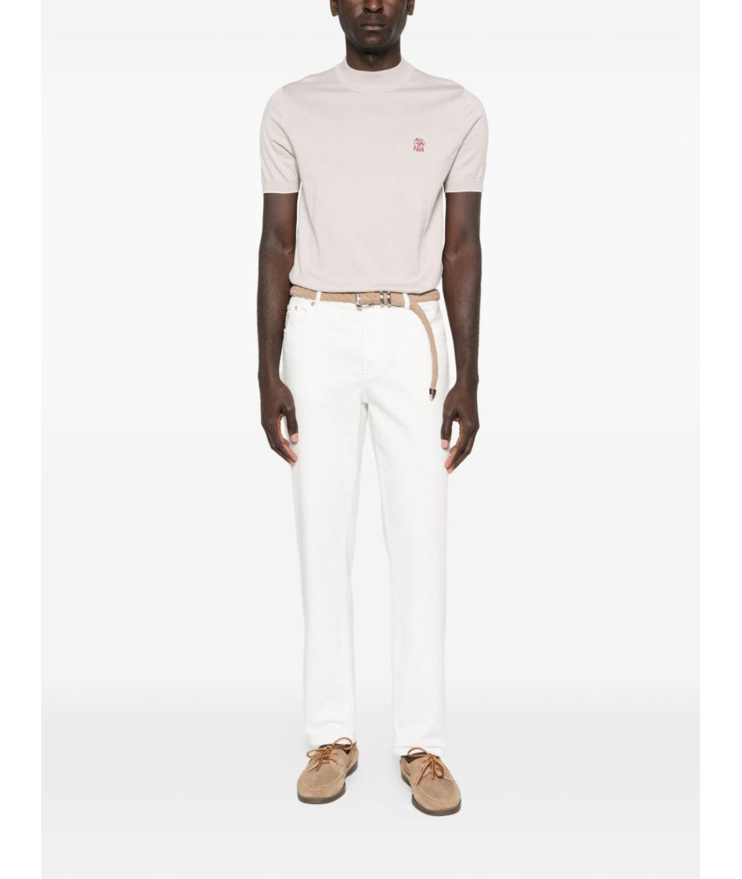 BRUNELLO CUCINELLI Бежевый хлопковый джемпер / свитер, фото 2