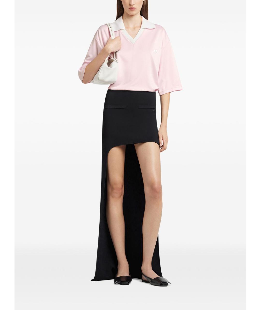 COURREGES Розовая полиэстеровая футболка, фото 4