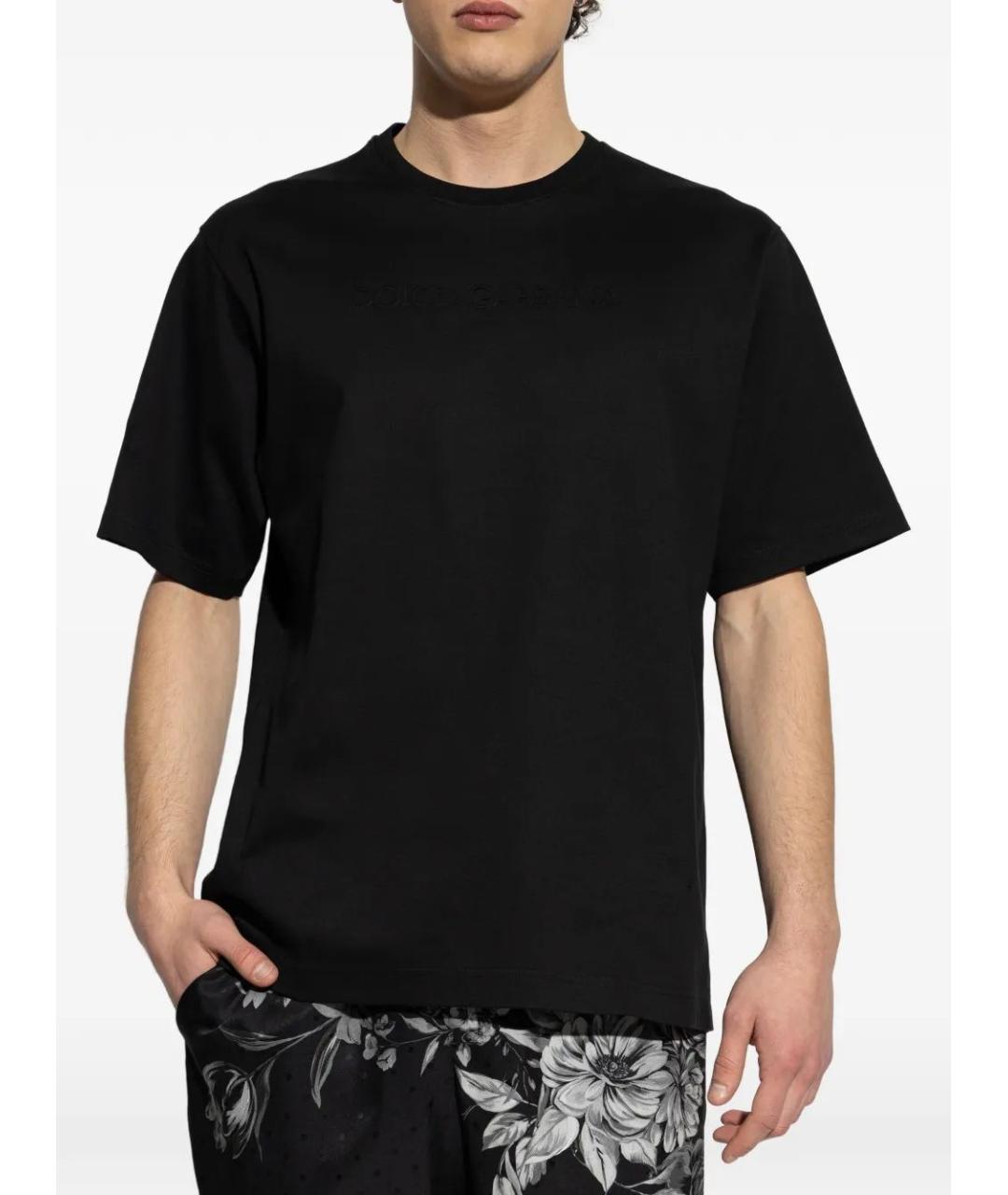 DOLCE&GABBANA Черная хлопковая футболка, фото 2