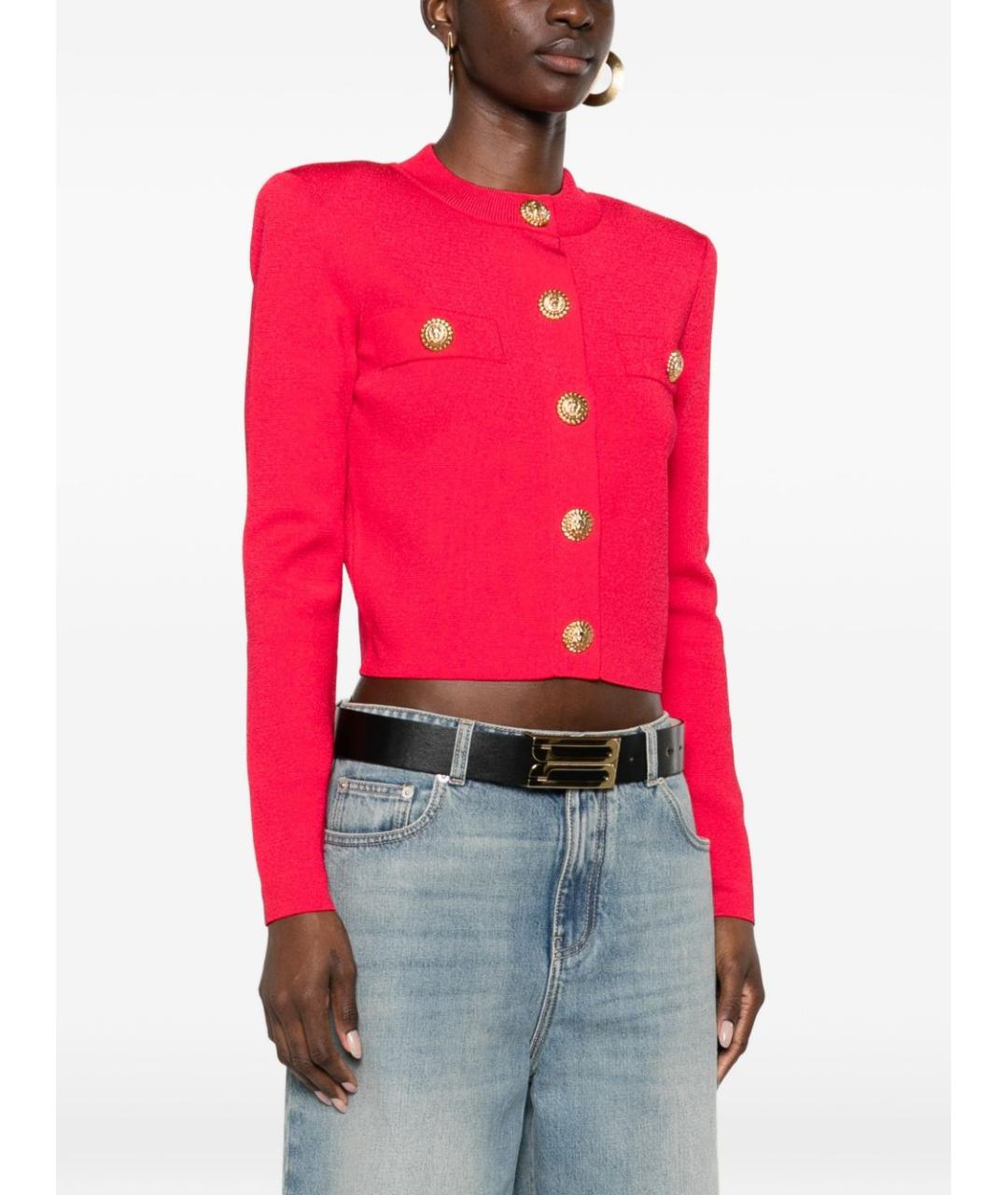 BALMAIN Фуксия вискозный кардиган, фото 3