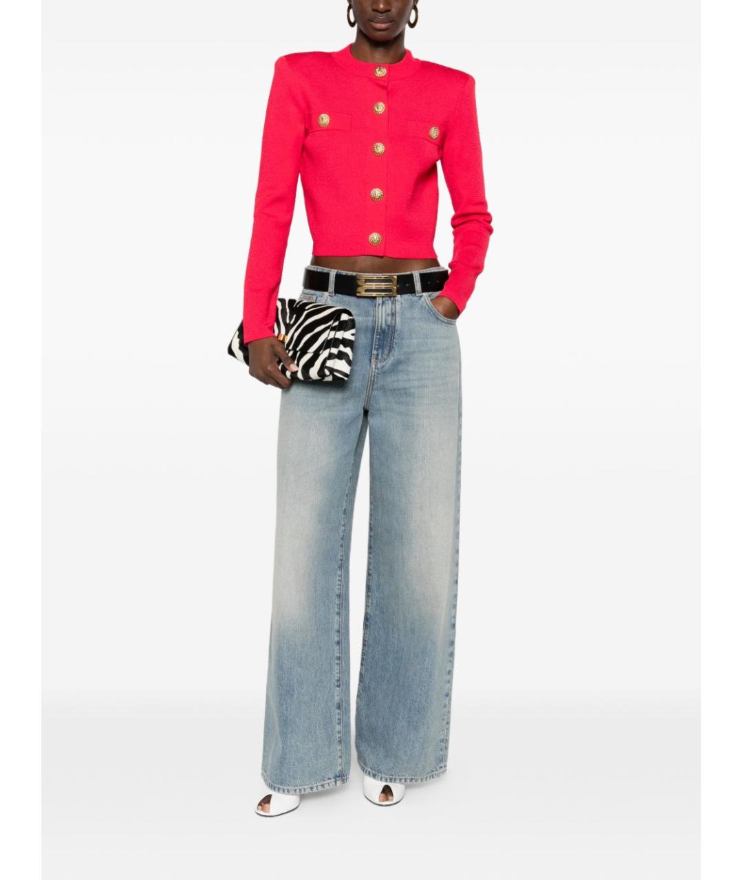 BALMAIN Фуксия вискозный кардиган, фото 2