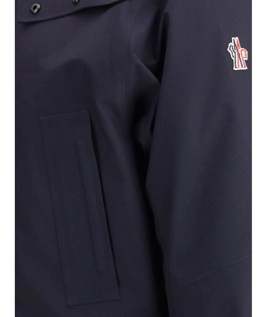 MONCLER Темно-синяя полиэстеровая куртка, фото 4