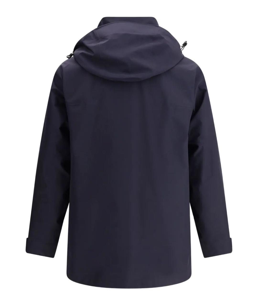 MONCLER Темно-синяя полиэстеровая куртка, фото 2