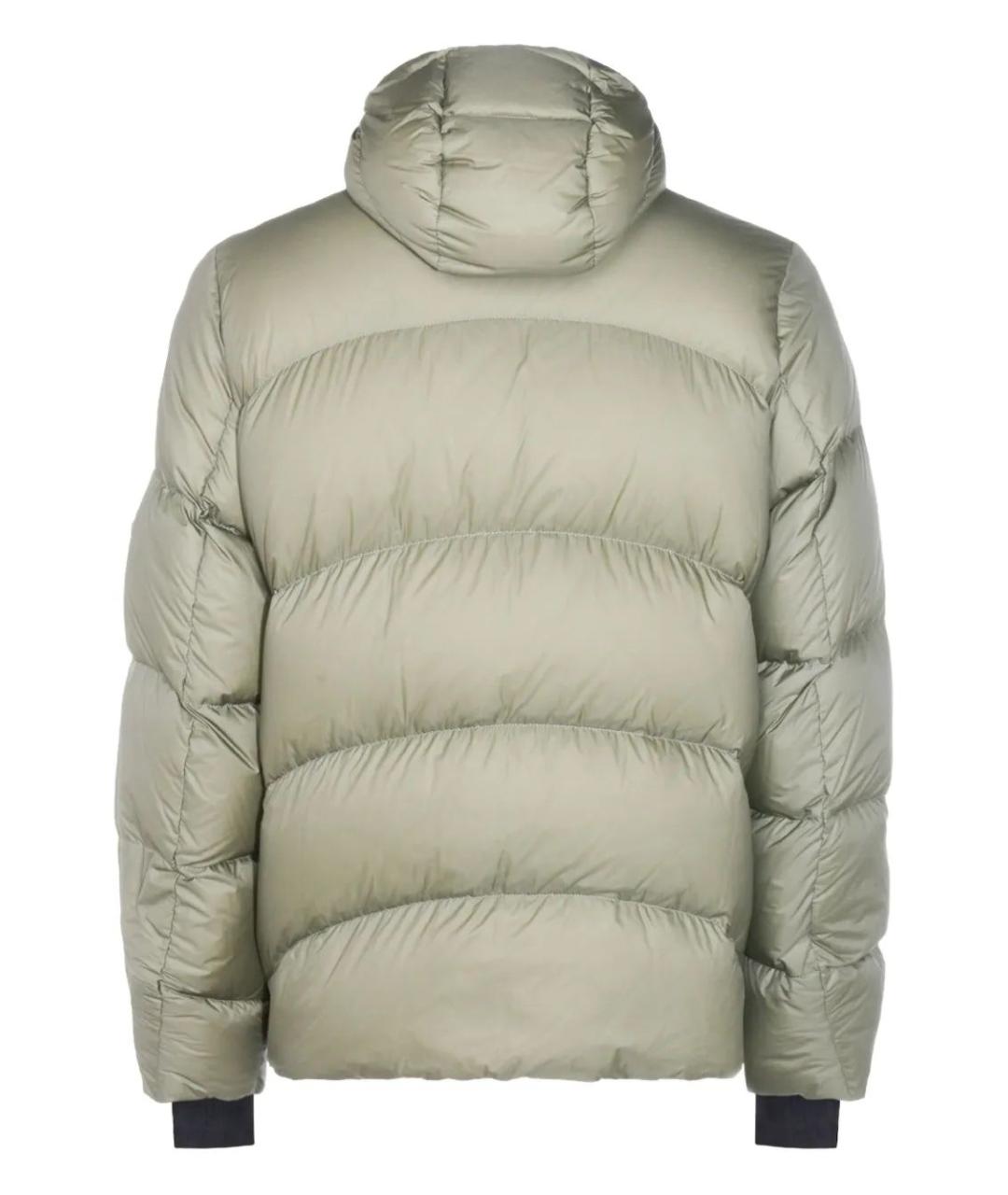 MONCLER Зеленый полиамидовый пуховик, фото 2