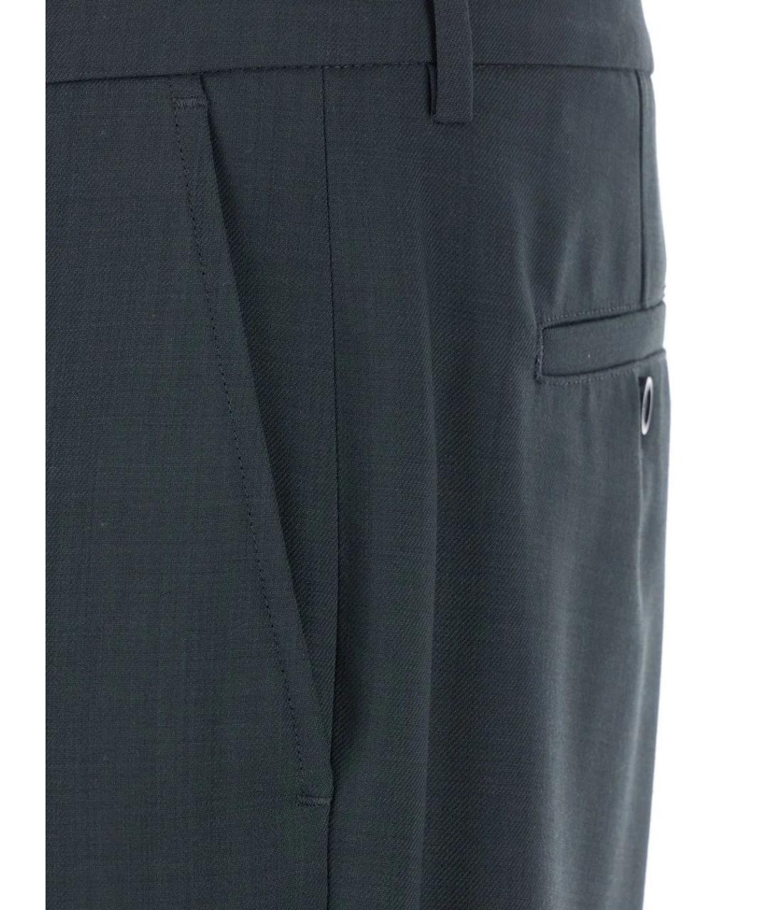 Ami Paris Антрацитовые шерстяные повседневные брюки, фото 3