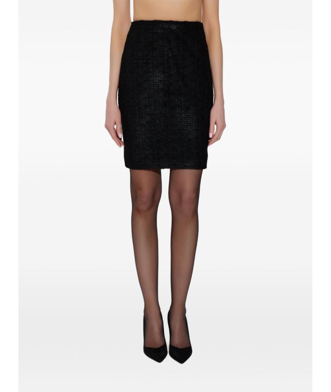 BALMAIN Черная полиэстеровая юбка миди, фото 5