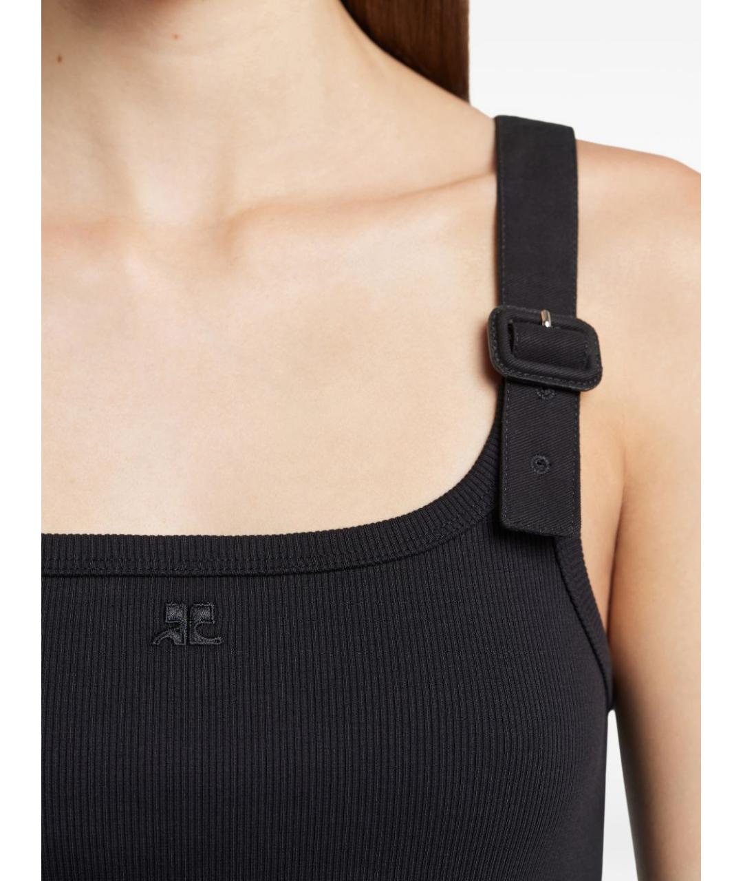 COURREGES Черная хлопковая майка, фото 4