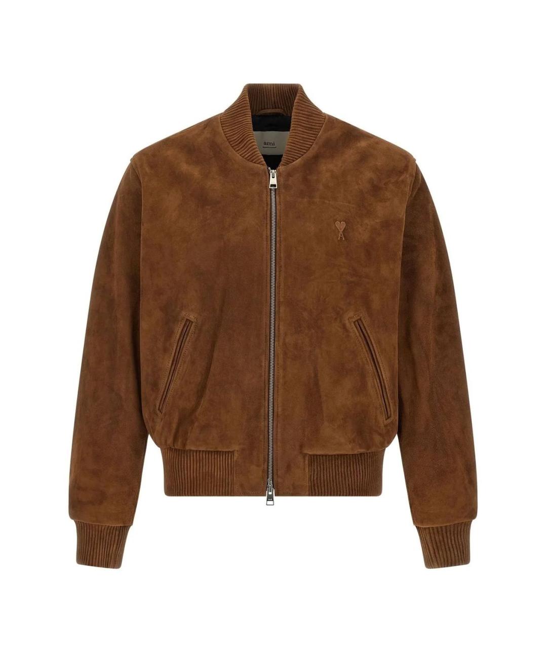 Ami Paris Коричневая замшевая куртка, фото 1