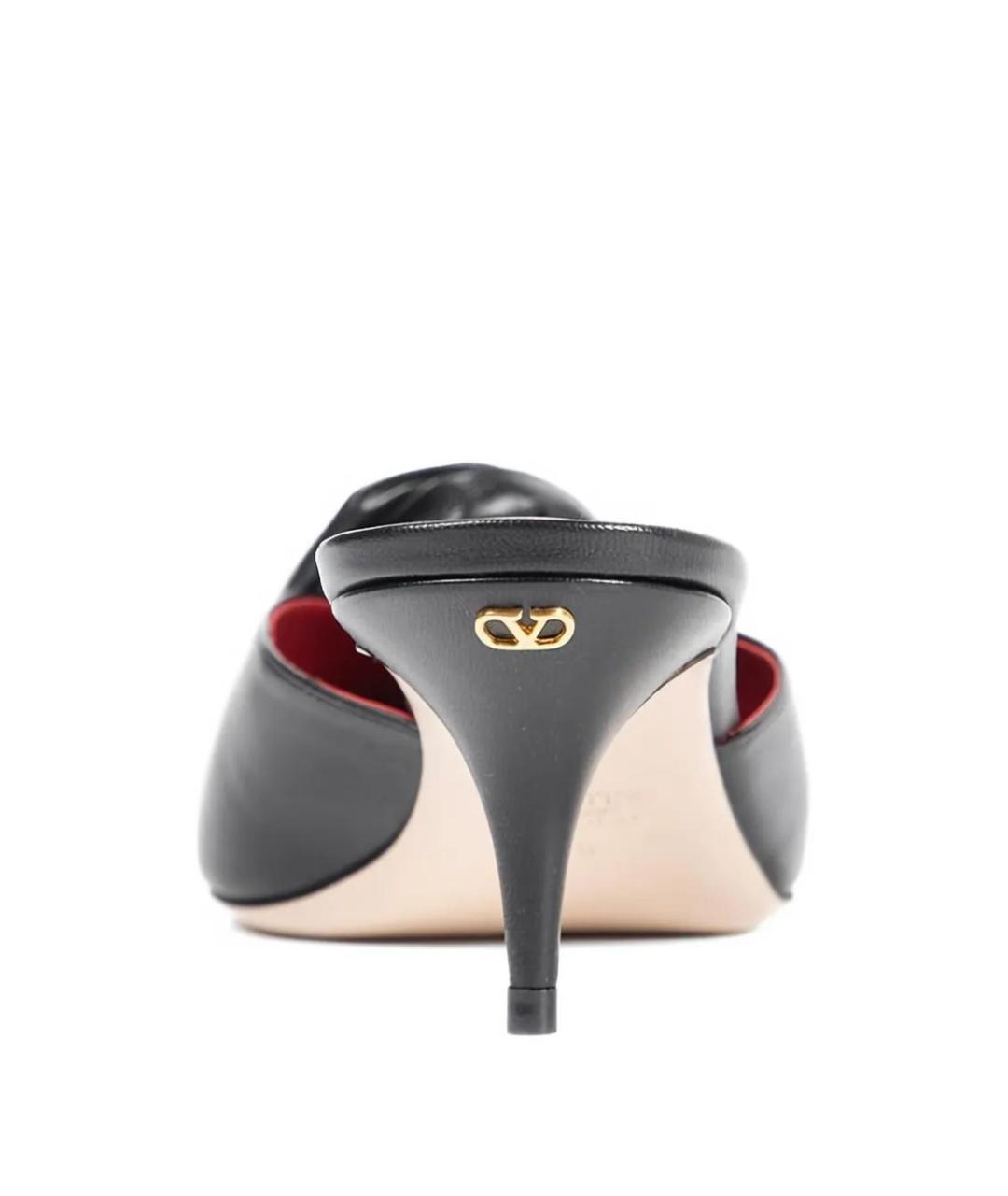 VALENTINO Черные кожаные мюли, фото 3