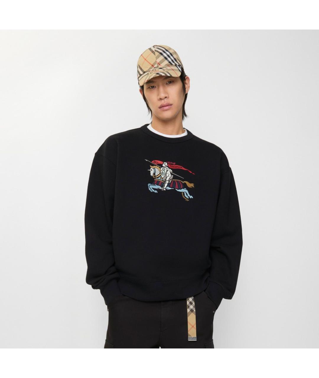 BURBERRY Черный хлопковый джемпер / свитер, фото 2