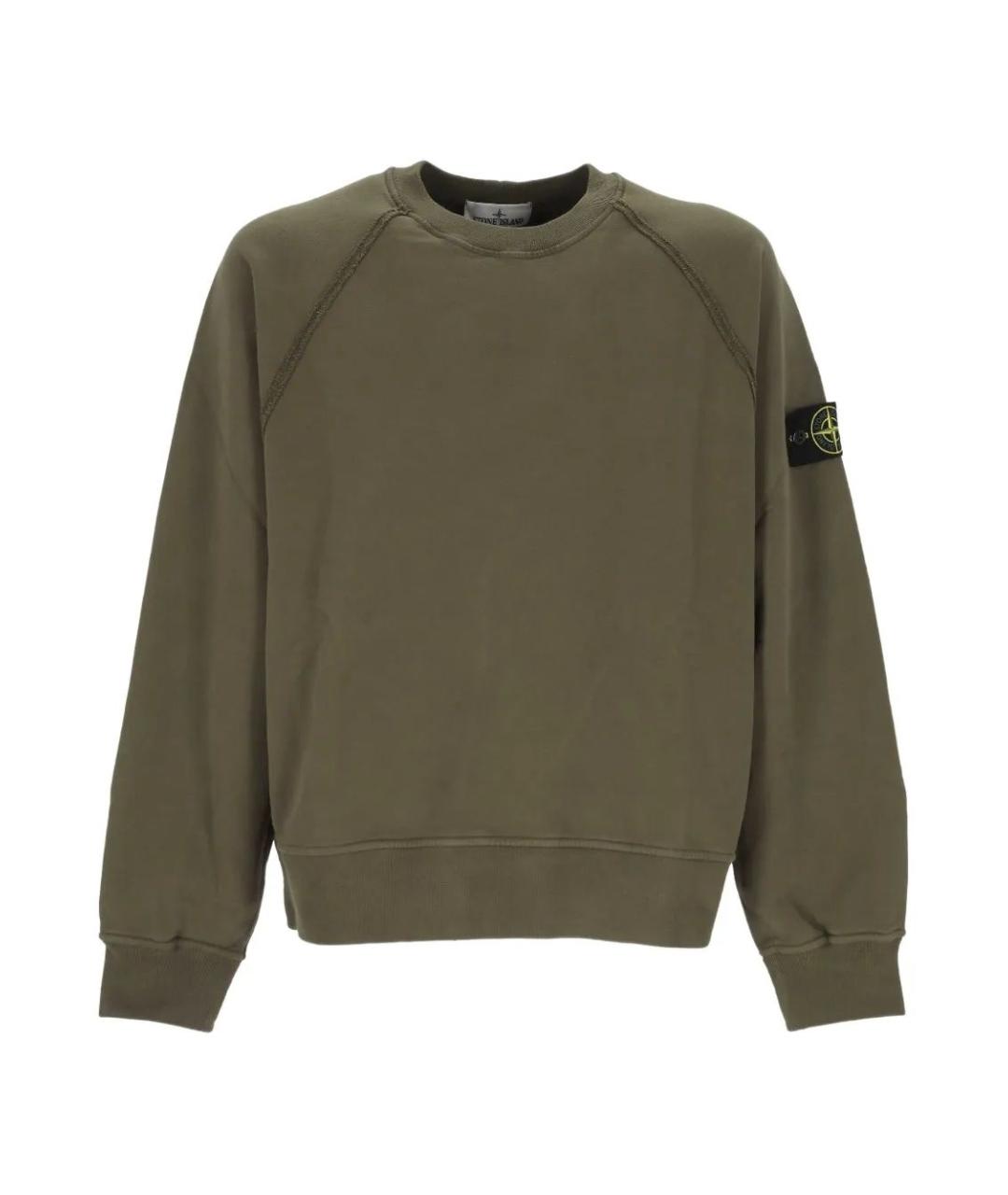 STONE ISLAND Зеленый хлопковый джемпер / свитер, фото 1