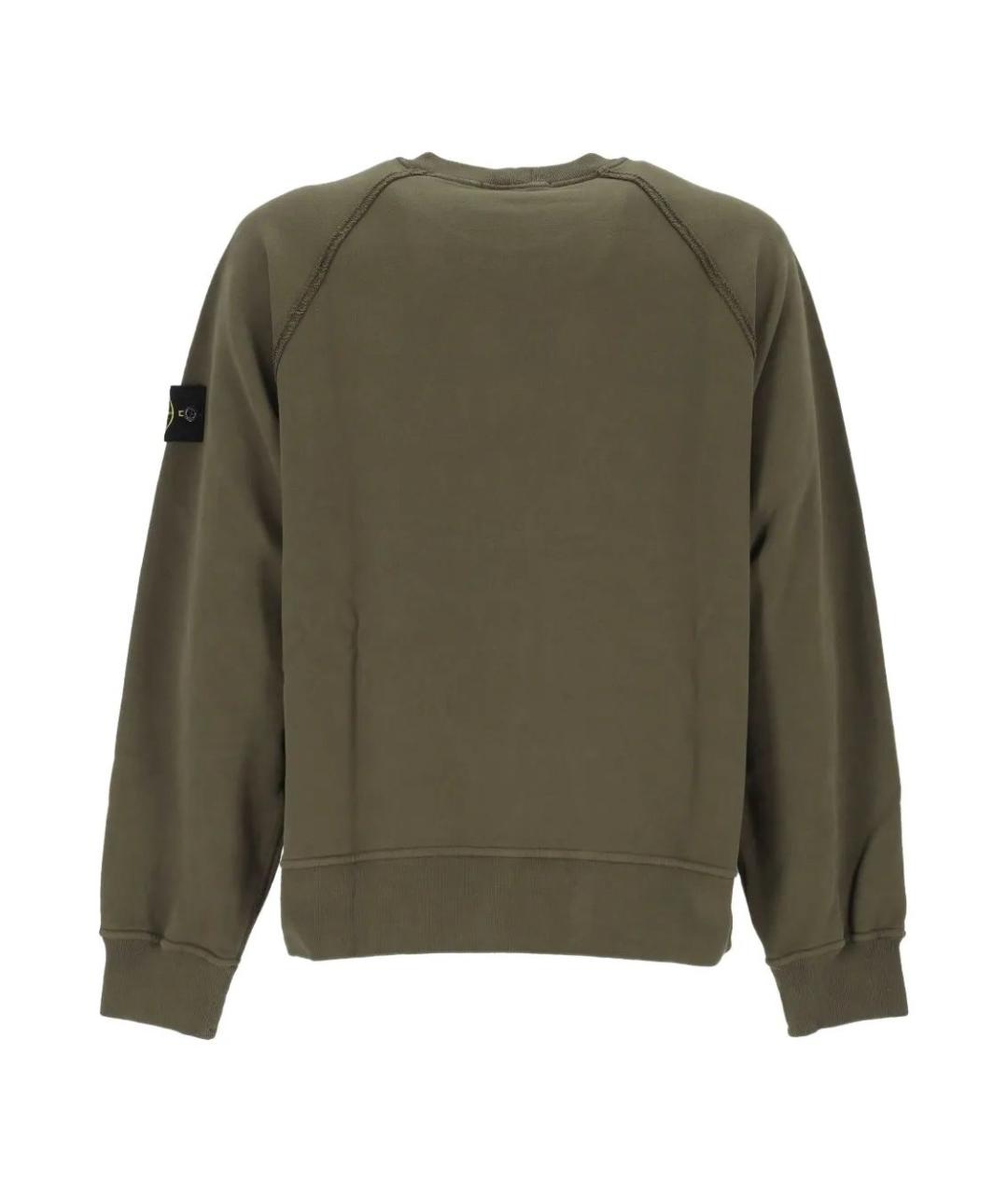 STONE ISLAND Зеленый хлопковый джемпер / свитер, фото 2